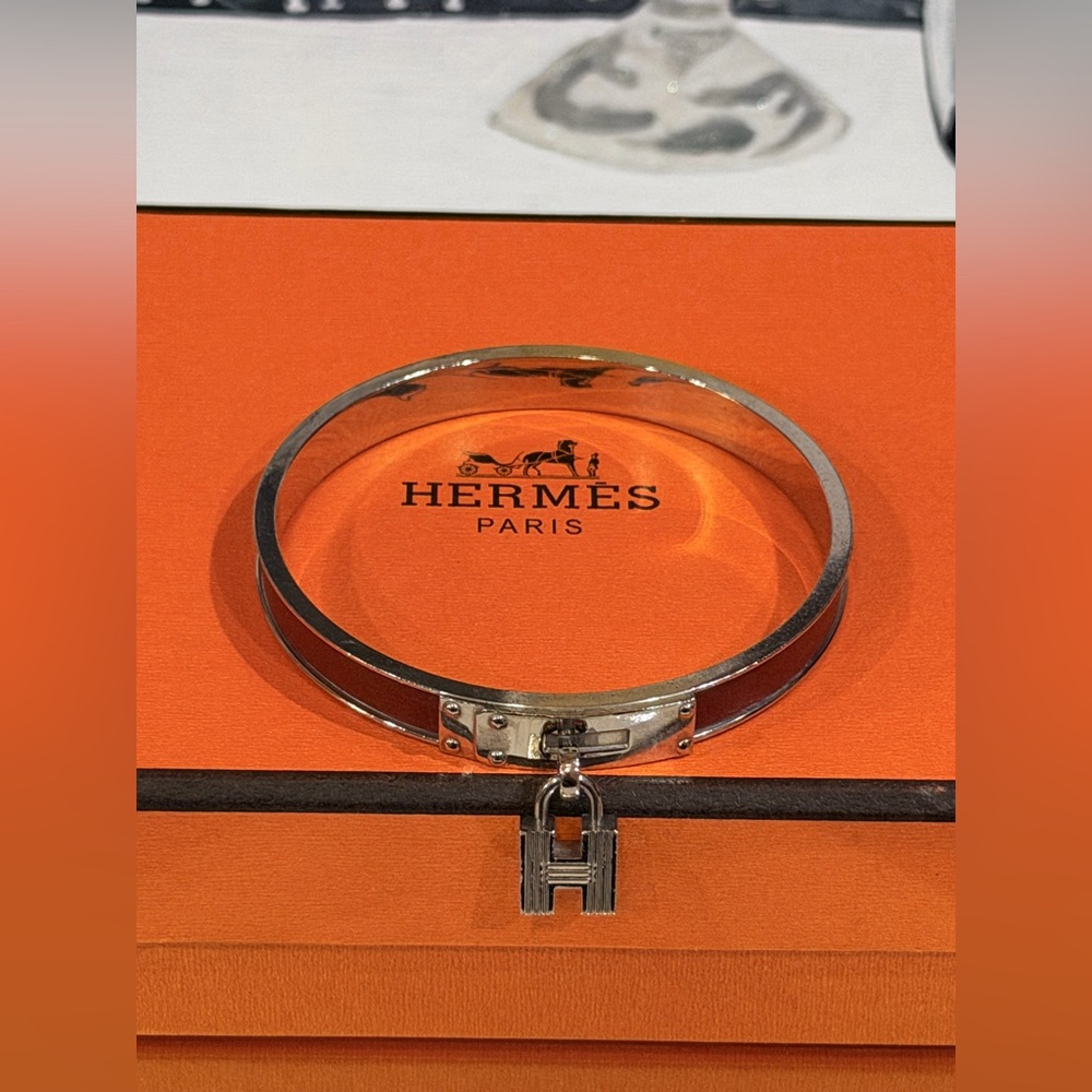 🔥 HERMÈS KELLY H BRACELET PALLADIUM SIZE 7” w/ Box